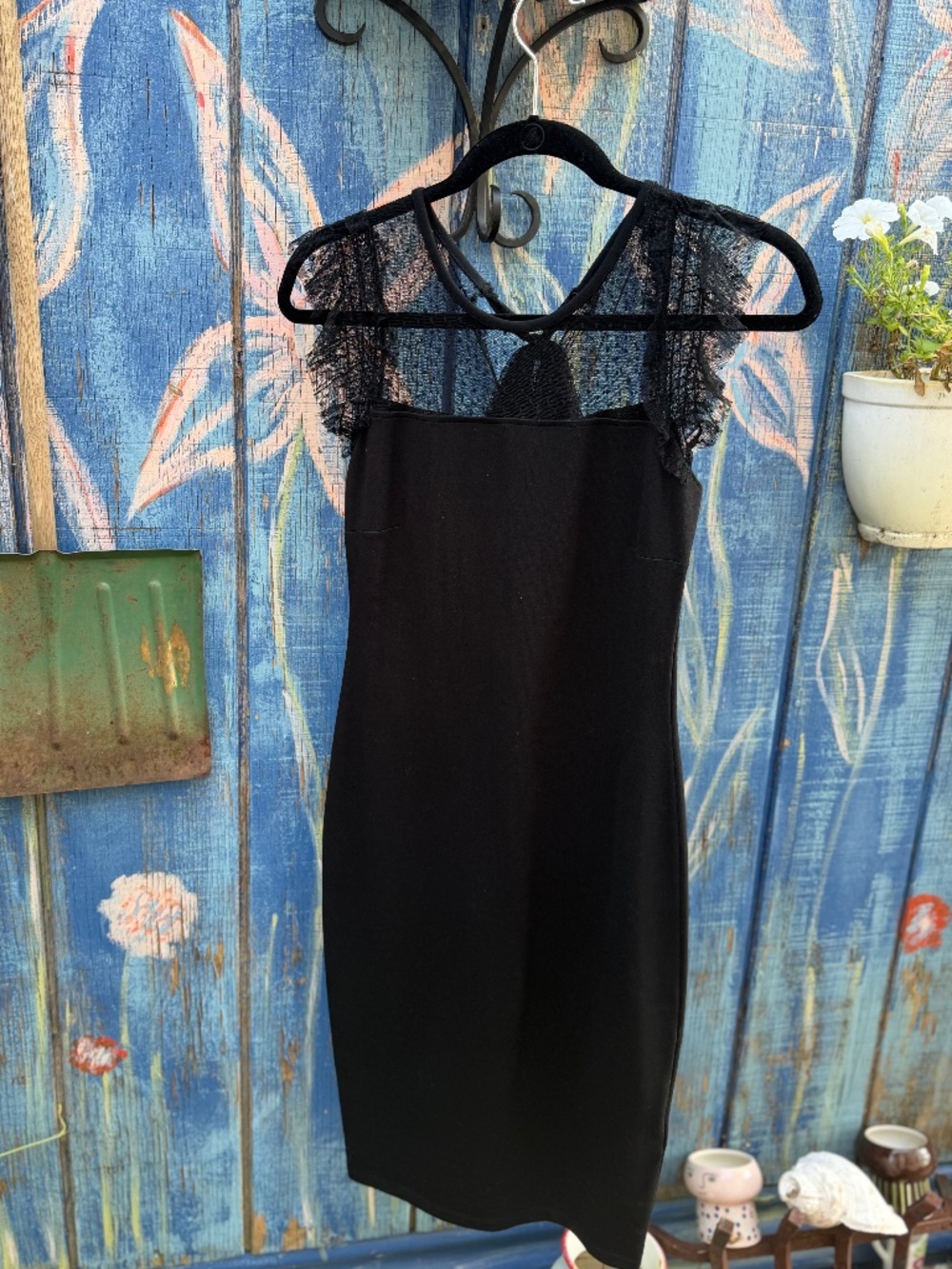Authentic RED Valentino Black Lace Dress Point dEsprit Bow Back• Size M-30770